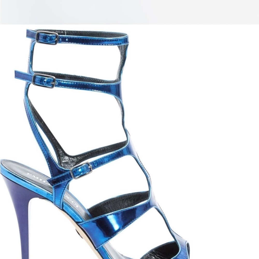 Emilio Pucci Metallic Blue Strappy Heels